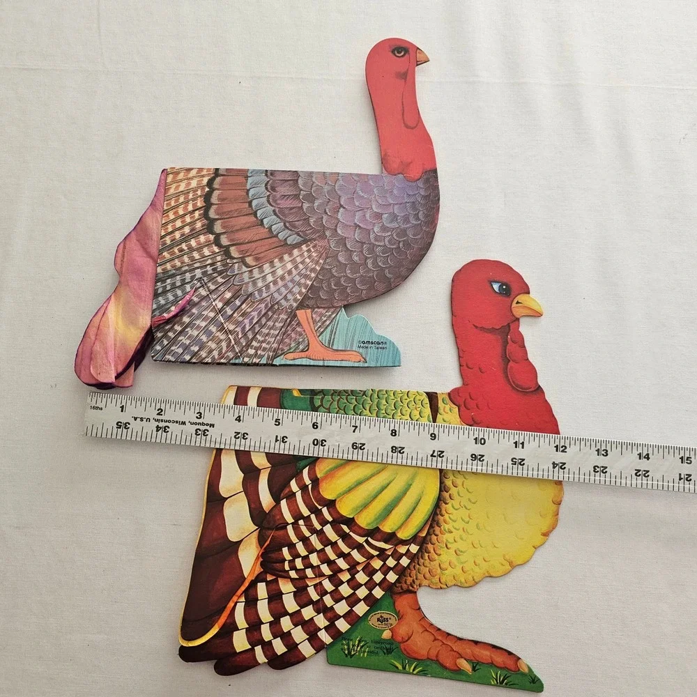 Vintage Thanksgiving Turkey Centerpiece Set Amscan Honeycomb Russ Berrie Decor
